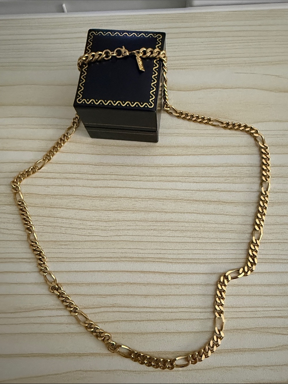 Monet Gold-Tone Figaro Style Chain Necklace